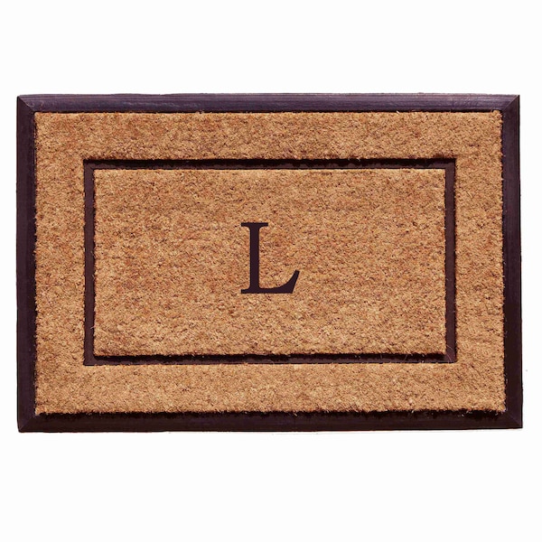 Calloway Mills Monogram Door Mat, Black, Natural, 18 in W x 30 in L 101631830L - main